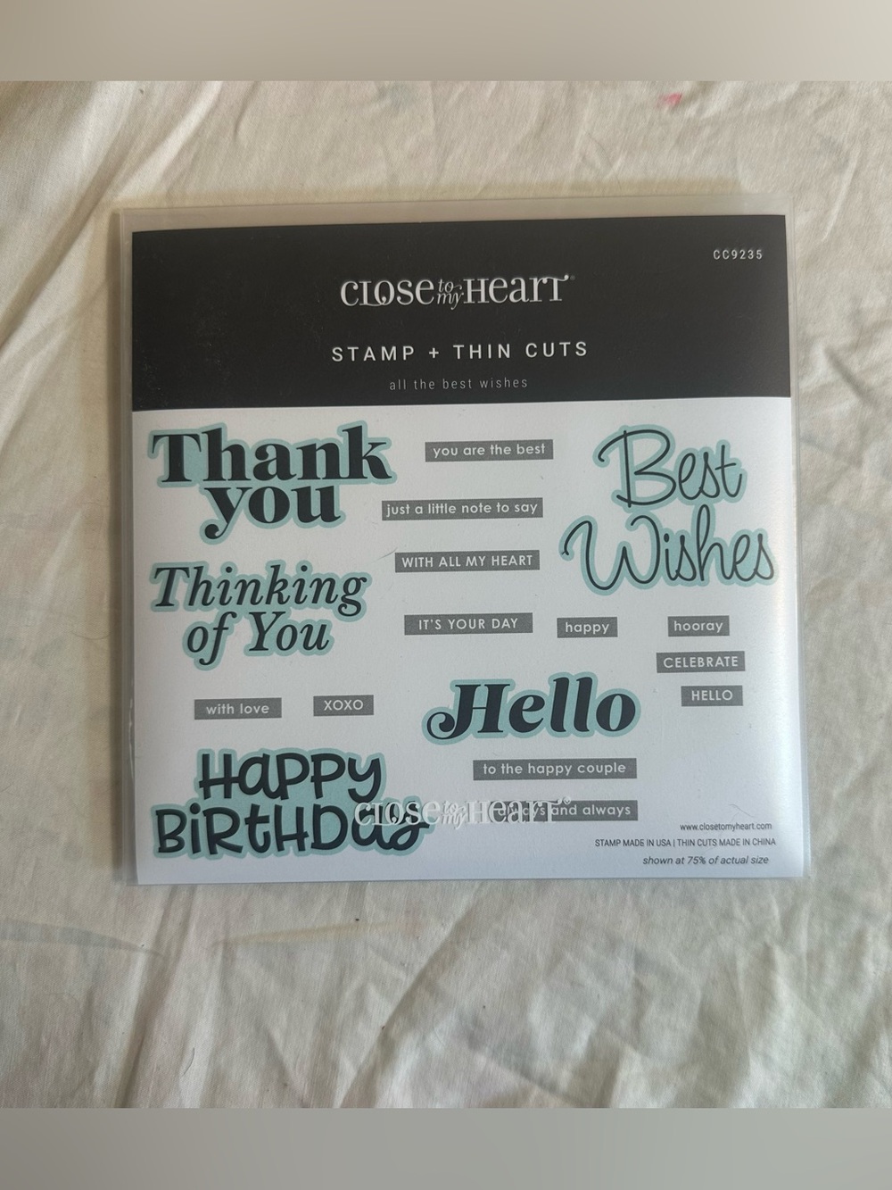 Close To My Heart CC9235 All The Best Wishes Stamp and Thin Cut Set